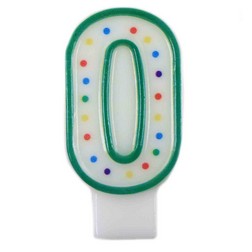 Green Number "0" Candle