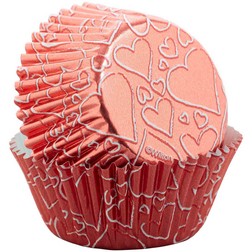 Foil Rose Gold Heart Cupcake Liners