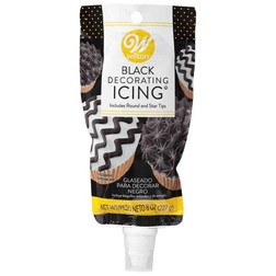 Black Decorating Icing with Piping Tips