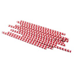 Red Chevron Paper Straws