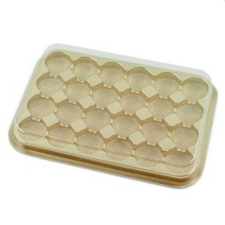 24 Cavity Gold Jewel Candy Box with Clear Lid