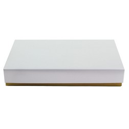 1/2 lb White Candy Box with Gold Base