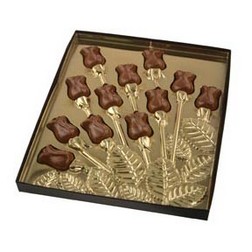 Rosebud Spray Gold Insert Candy Box with Clear Lid