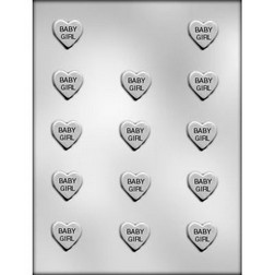 "BABY GIRL" on Heart Chocolate Mold