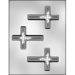 Cross with Flower Spray Chocolate Mold