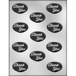 "Thank You" (Script) on Oval Chocolate Mold
