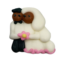 African American Bride and Groom 7/8" Icing Decorations