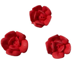 Red Mini Rose Icing Decorations