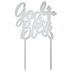 God Bless Cake Topper Pick