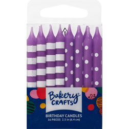 Purple Dots and Stripes Candles
