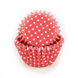 Red & White Polka Dot Mini Cupcake Liners