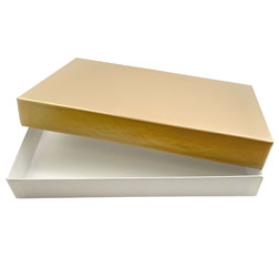 Gold Candy Box with White Base - 2 lb