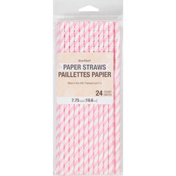 Striped Navy Paper Straws