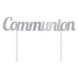 Silver Communion Cake Topper