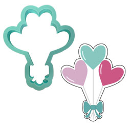 Heart Balloon Bunch Cookie Cutter