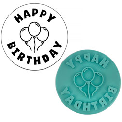 Happy Birthday Balloons Fondant Stamp