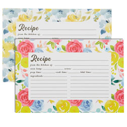 Floral Recipe Cards