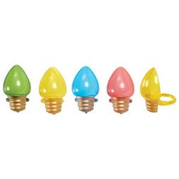 Christmas Lightbulbs Cupcake Toppers