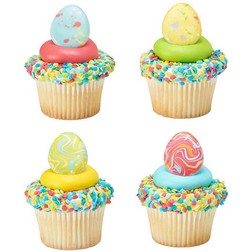 Painted Egg Cupcake Toppers