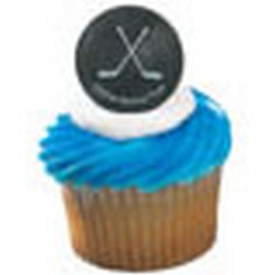 Hockey Puck Cupcake Toppers