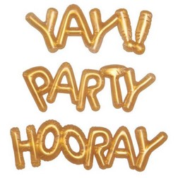 Gold Balloon Word Toppers