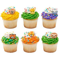 Jungle Critters Edible Cupcake Toppers