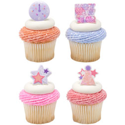 Bright New Year Cupcake Toppers
