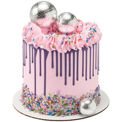 Disco Ball Cake Topper Set