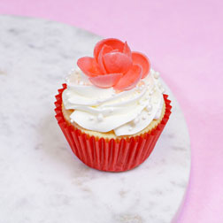 Coral Red Wafer Paper Roses