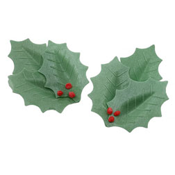 Wafer Paper Holly Leaves