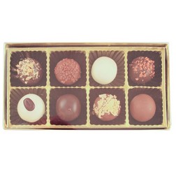 8 Cavity Truffle Gold Insert Candy Box with Clear Lid