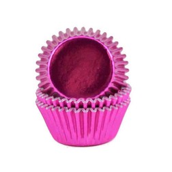 Fuchsia Foil Mini Cupcake Liners /# 6 Candy Cup