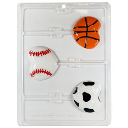 Sports Themed Heart Sucker Chocolate Mold