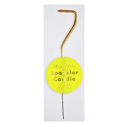 Gold Number 7 Mini Sparkler Candle