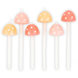 Pastel Mushroom Birthday Candles