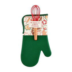 Whisk A Merry Christmas Silicone Oven Mitt Set