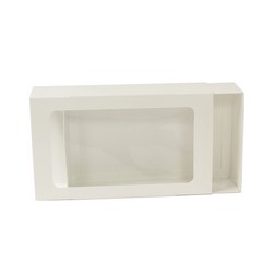 White Double Macaron Sliding Box with Window