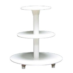 White 3 Tier Plastic Cupcake Stand