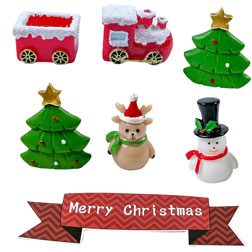 Merry Christmas 7pc Cake Topper Set