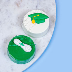 Green Graduation Edible Cupcake Toppers