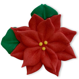 Poinsettia Icing Layons - Large