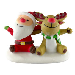 Edible Santa and Rudolph Cake Topper