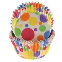 Rainbow Dots Cupcake Liners