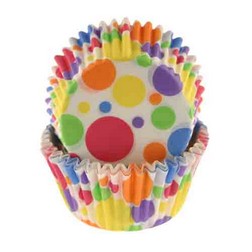 Rainbow Dots Cupcake Liners