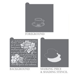 Vintage Tea Background Stencil Set