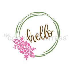 Hello Flowers Wreath 3 Piece Stencil Set