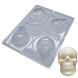 3D Skull Three Part Chocolate Mold