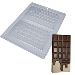 Melted Chocolate Bar Three Part Chocolate Mold