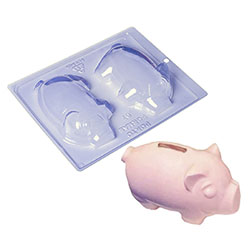 Piggy Bank Three Part Chocolate Mold