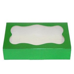 2 lb Green Foil Cookie Box with Window
